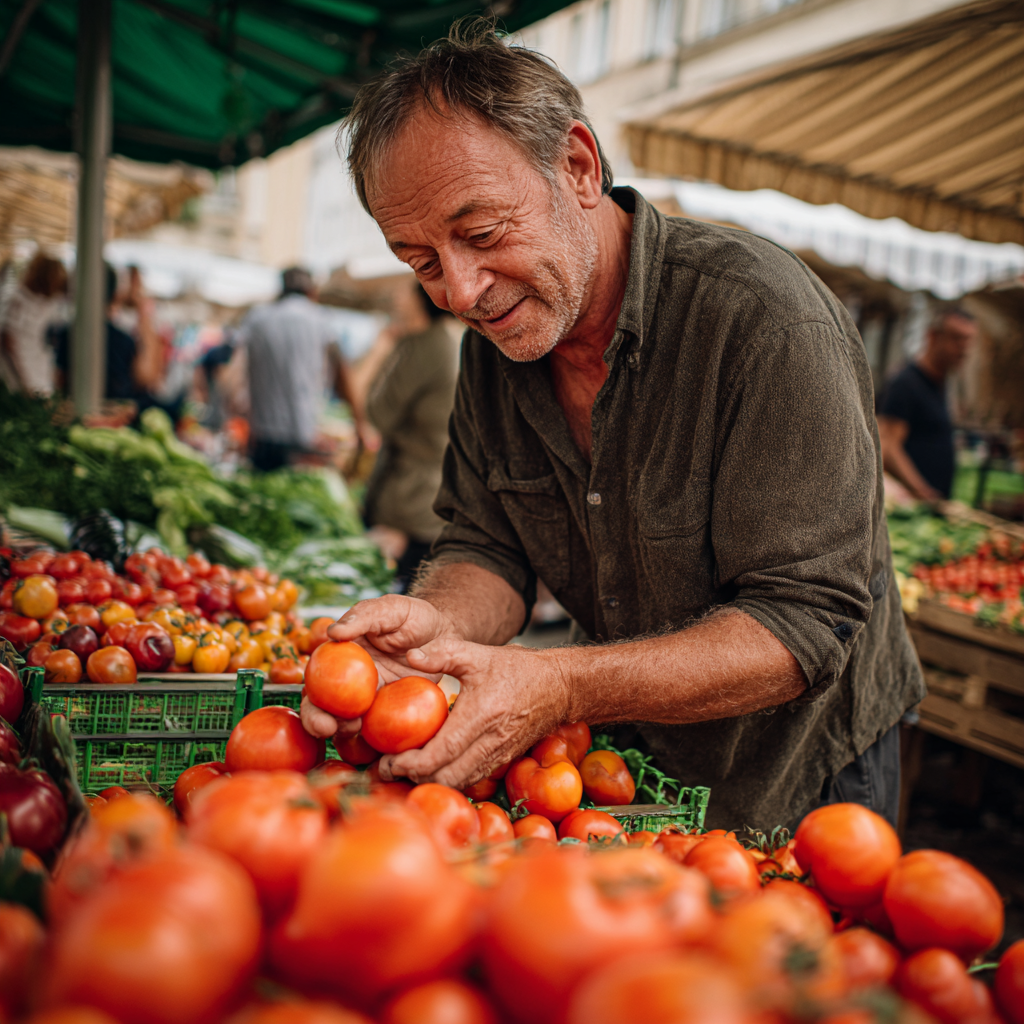 Pestrofarebná čerstvá zelenina na trhu